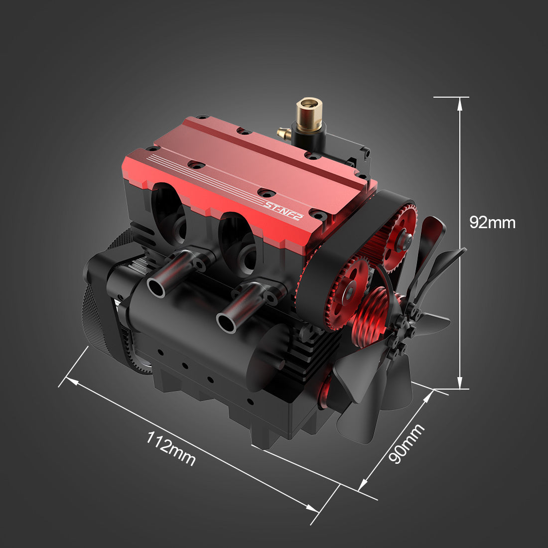 TOYAN 7.0cc Mini Inline Double-cylinder Four-stroke Air-cooled Nitro Interal Combustion Engine Model Kit-Minengine