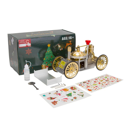 ENJOMOR Christmas Metal Steam-Powered Car Model