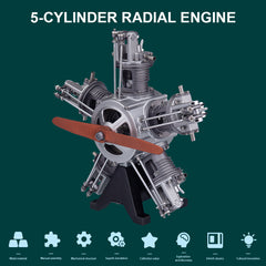 TECHING All-Metal Radial Engine Aircraft Model DIY Assembly Mechanical Craft Gift