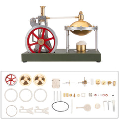 ENJOMOR DIY Assembly Vertical Steam Engine Kit Model with Spherical Boiler Support and Additional Load