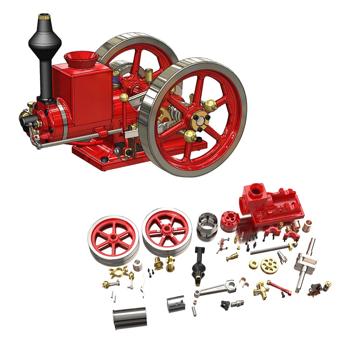 RETROL ENGINE HM-01 7cc Engine 4-stroke Horizontal Hit and Miss Internal Combustion Gasoline Engine Model-minengine