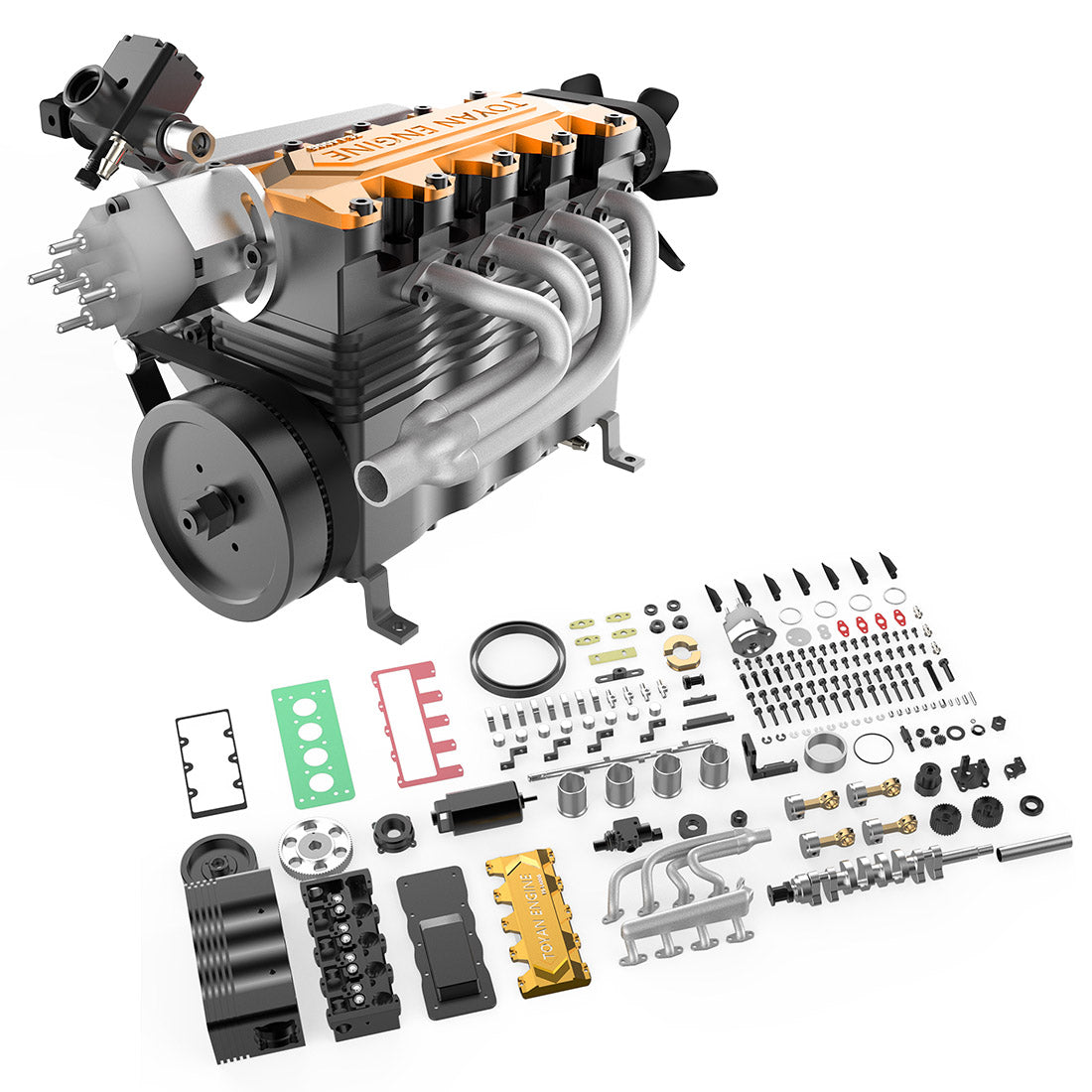 TOYAN FS-L400BGC 14CC DIY Assembly L4 Four-stroke Inline Four-cylinder Gasoline Engine Kit Model-minengine