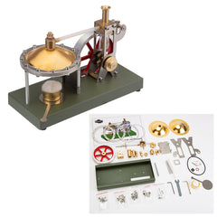 ENJOMOR DIY Assembly Vertical Steam Engine Kit Model with Spherical Boiler Support and Additional Load