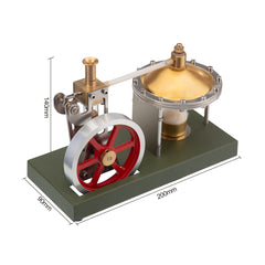 ENJOMOR DIY Assembly Vertical Steam Engine Kit Model with Spherical Boiler Support and Additional Load